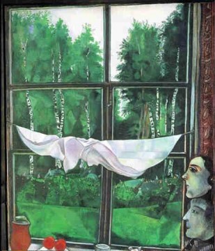 サマーハウスの窓 コンテンポラリー マルク・シャガール Oil Paintings